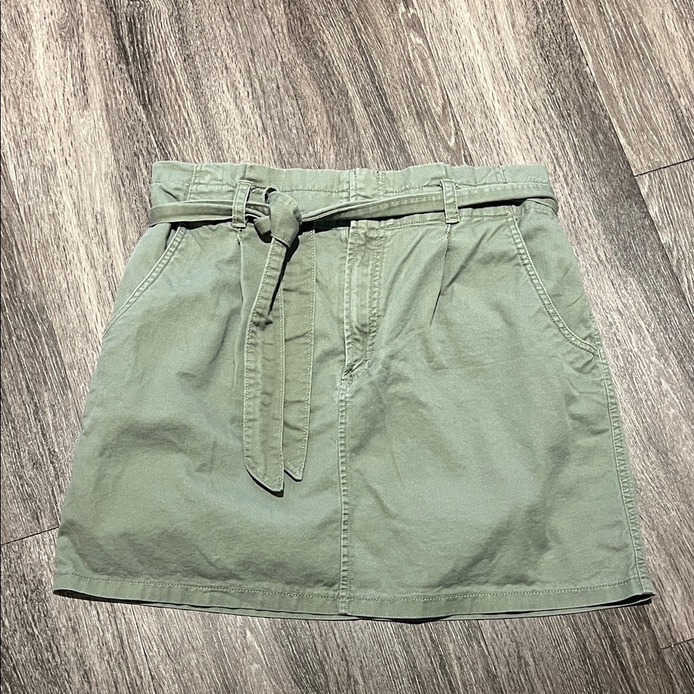 LOFT Green Gathered Waist Skirt